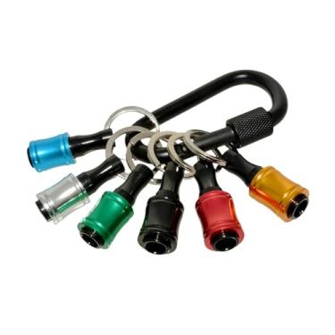 Imagem de Generic Chaveiro com 6 peças para bits, extensão de troca rápida, adaptador para furadeira/parafuso, soquetes de 1/4" com haste hexagonal, ideal para