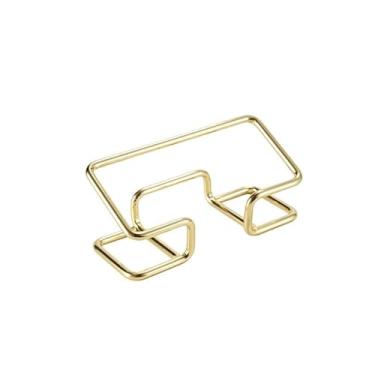 Imagem de Suporte de cartão de visita de mesa de metal de 5 unidades, suporte de exibição de cartão de nome de grande capacidade, organizador de cartão de mesa dourado para material de professor doméstico(Gold)