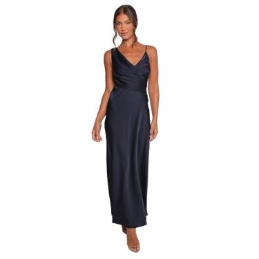 Imagem de Petal & Pup Vestido midi assimétrico Anela feminino - azul-marinho, Azul marino, PP