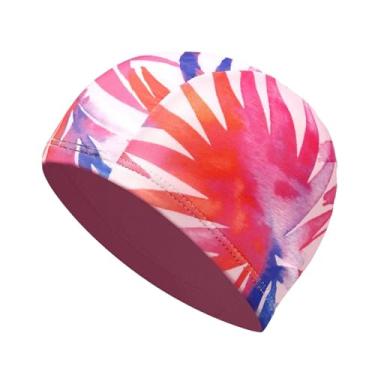 Imagem de Colaxi Touca de natação em tecido, respirável, confortável, portátil e leve, ideal para homens e mulheres, perfeita para piscina férias, Padrão Aleatório