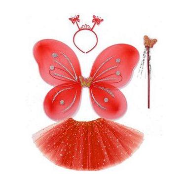 Imagem de Fantasia Borboleta Asa Fada Infantil Festa Carnaval Saia Tule - Sem ma
