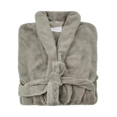Imagem de Roupão de Microfibra Fluffy Andreza Tamanho P, Cinza