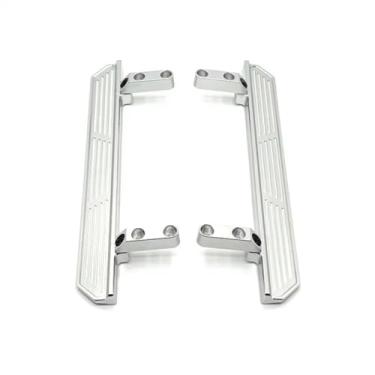 Imagem de MYHWDRNU Peças de carro RC compatíveis com Wltoys 104006 104010 104020 104026 1/10 RC Peças de atualização de carro acessórios de metal para decoração de pedal lateral Rock Sliders (prata)