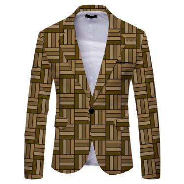 Imagem de Homens Terno Jaqueta Slim Fit Lapela Moda Masculina Blazer Retro Cavalheiro Homens Tendência Terno Casual Festa Banquete Baile, Xel-19, S