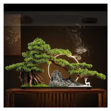 Imagem de Árvore artificial simulação de árvore decoração sala de estar varanda escritório decoração empresa paisagismo desktop vaso planta falsa árvore (B)