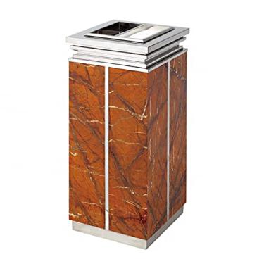 Imagem de URGDWEKJY Caixote de lixo interno de aço inoxidável lixeira externa com cinzeiro lixeira comercial para área de escritório, hotel, shopping center, decoração externa (C2)