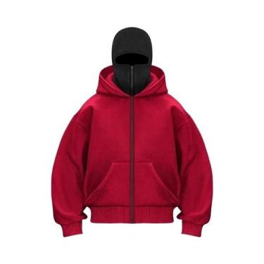 Imagem de Máscara De Rosto Com Capuz Para Inverno Masculino, Moletom Casual Com 