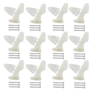 Imagem de 12 conjuntos de buzinas de controle de nylon, 3 posições de furos C20 × L 14 × A 29 mm buzina de controle para avião RC KT modelo peças acessórios com parafusos M2 x 20 mm