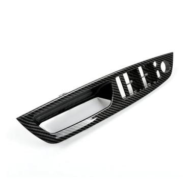 Imagem de Interior De Fibra De Carbono Esquerda Direita Maçaneta Da Porta Dentro Da Capa Painel Guarnição Substituição Compatível Com Bmw X5 X6 E70 E71 E72 2007-2013(Carbon-LHD)