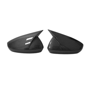 Imagem de Compatível com audi a3 s3 rs3 2021 2022-2024 abs plástico carro retrovisor lateral espelho capa asa tampa exterior porta guarnição adesivo adesivo lhd(Carbon Look)