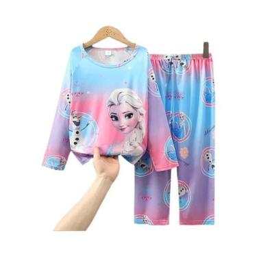 Imagem de Pijamas Da Princesa Elsa Do Frozen Para Crianças, Conjuntos De Pijamas