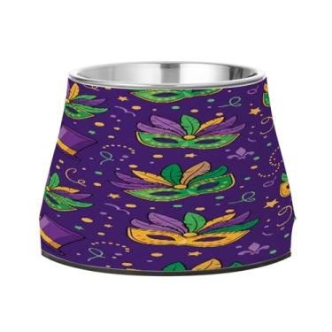 Imagem de CEBUGI Tigelas de aço inoxidável para cães e gatos, resistentes à ferrugem, removíveis, para animais de estimação elevadas, antiderrapantes para alimentação de cães e gatos, elementos de carnaval