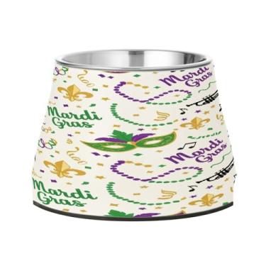 Imagem de CEBUGI Tigelas de aço inoxidável para cães e gatos, resistentes à ferrugem, removíveis, para animais de estimação elevadas, antiderrapantes para alimentação de cães e gatos, elementos de carnaval