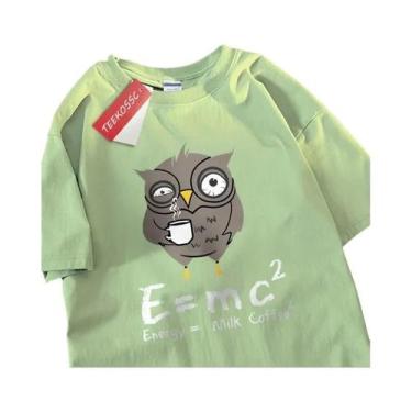 Imagem de Camiseta Masculina Oversize De Algodão Com Estampa De Café E Leite, Es