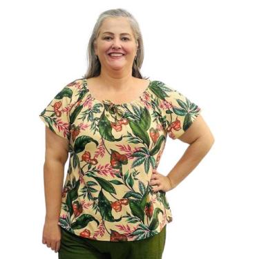 Imagem de Blusa Feminina Ciganinha Manga Curta Estampada - Coalizão Fashion, Est