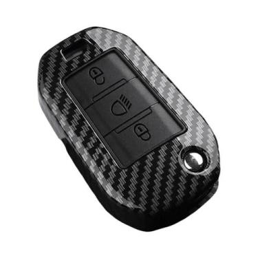 Imagem de Capa Para Chave De Carro Estilo Fibra De Carbono ABS Para Peugeot Citr