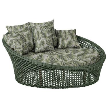 Imagem de Chaise Hungria Pintura Marrom Corda Náutica E5 Trama Verde