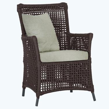 Imagem de Poltrona Igapó Alumínio Micro Pintura Preta Corda Náutica E3 Marrom