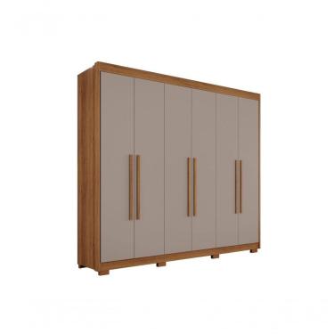 Imagem de Guarda-roupa Casal Itália 6 Portas 100% Mdf Salleto Cinamomo/off White