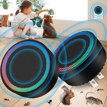 Imagem de JNKNT Repelente ultrassônico de controle de pragas, repelente interno de insetos, mini dispositivo de controle de pragas para casa, repelente ultrassônico para mouse, roedor, barata, ratos, mosquito