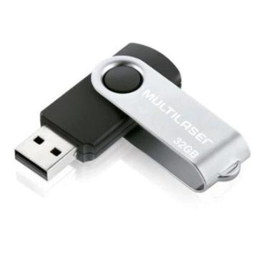 Imagem de Pen Drive 32GB Multi Twist, USB 2.0, Preto e Prata - PD589-Unissex