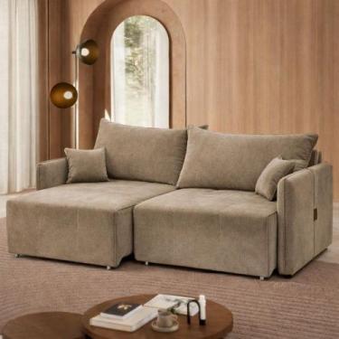 Imagem de Sofá Fontana Retrátil Reclinável Veludo 200cm Moderno - Star Confort, 