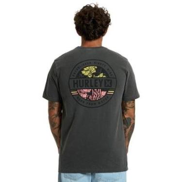 Imagem de Camiseta Hurley HYTS030248 Sticker - Preto-Masculino