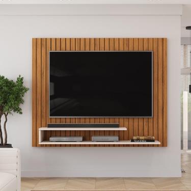 Imagem de Painel Para Tv 55 Pol Ripado 134 Cm Ripe Freijo Off White Dj Moveis Freijo Off White