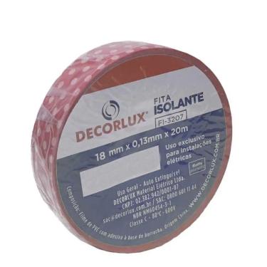 Imagem de Fita Isolante Vermelho Estamp Poá Branco 20mmx18mm Decorlux