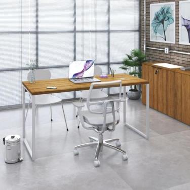 Imagem de Mesa de Escritorio Diretor Kuadra 150cm Est.Branca - Metalig