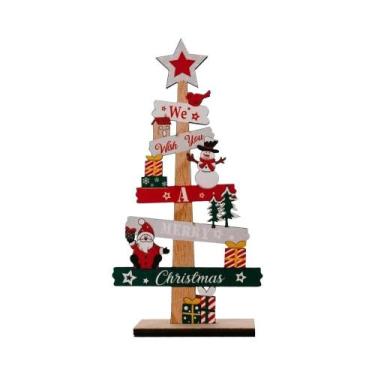 Imagem de Árvore De Natal De Madeira Para Mesa Do Papai Noel, Decoração DIY De 2