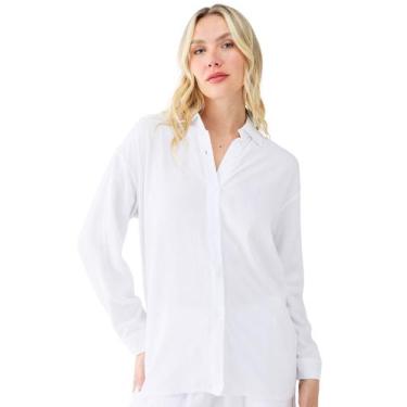 Imagem de Camisa Feminina De Linho - Levosch, Branco, P