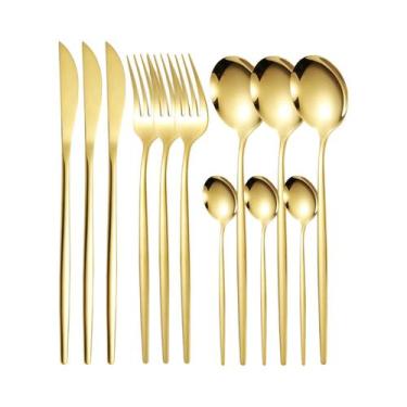 Imagem de Conjunto De Talheres Finos De Aço Inoxidável 12 Peças Portugal: Faca D