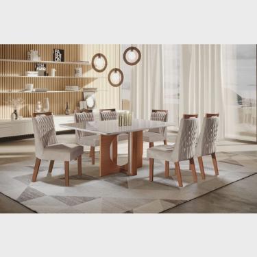Imagem de Sala De Jantar 6 Cadeiras 1,80x0,90m -firenze Atena Lj