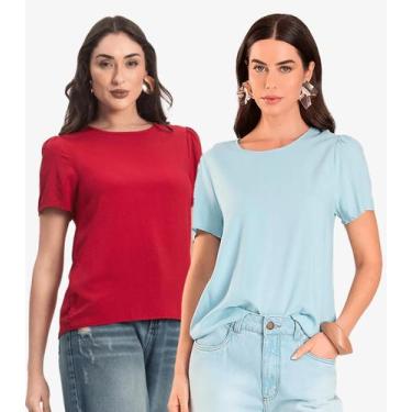 Imagem de Kit 2 Blusas Femininas Em Viscose Infinita Cor Sortidas, P, Sortido