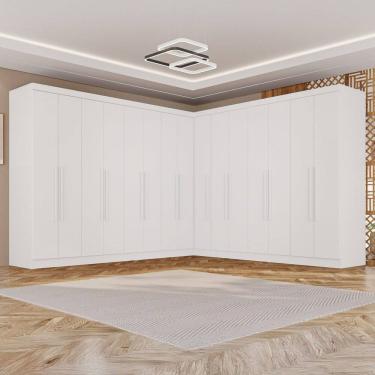 Imagem de Guarda-roupa de Canto Modulado 15 Portas 6 Gavetas Inglaterra Branco