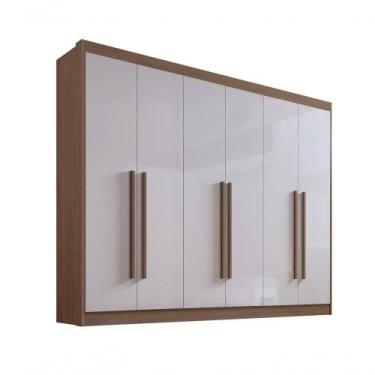 Imagem de Guarda Roupa Casal 6 Portas 7 Gavetas Sem Pés Athos - D' Doro Castanho