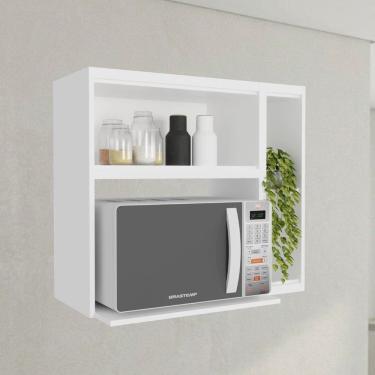 Imagem de Nicho para Forno Microondas 100% Mdf Cozinha Sevilha Branco Artico