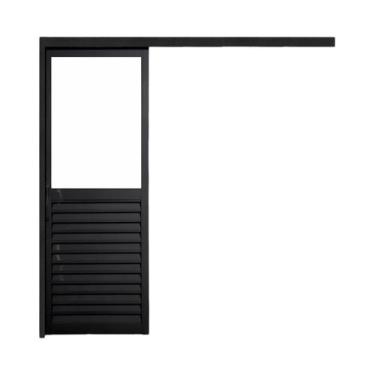 Imagem de Porta de Correr Veneziana de Aluminio 215x90cm com Vidro Mini Boreal -