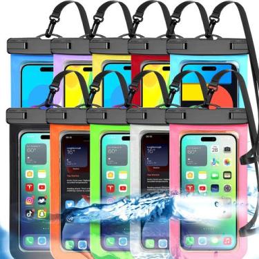 Imagem de Bolsa impermeável para telefone Famoby Multicolor, pacote com 10 IP68