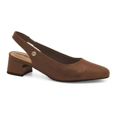 Imagem de Sapato ComfortFlex Slingback - Feminino - Marrom - 36, Marrom, 36