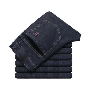 Imagem de Calças Jeans Masculinas De Verão Em Algodão Elástico Confortáveis Para