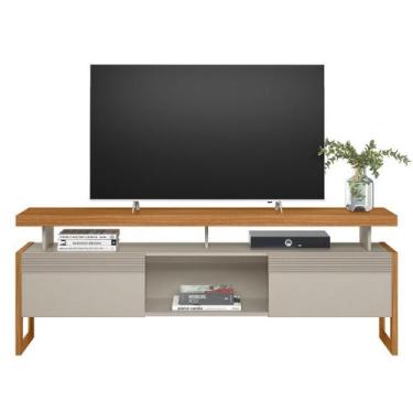 Imagem de Rack para TV 70 Polegadas Esmeralda Linea Brasil, Nature/Off White
