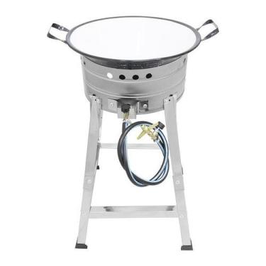 Imagem de Fritador Fogão Pasteleiro INOX A Gás Com Tacho 16 - ITAJOBISHOP