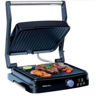Imagem de Grill Eletrico 1270W Mallory Antiaderente Turbo Black Inox 127V, Preto