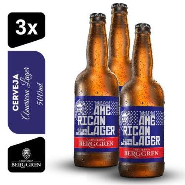 Imagem de Cerveja American Lager Berggren 500ml Kit 3 unidades - Cervejaria Berg