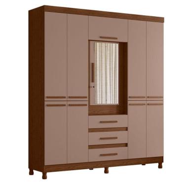 Imagem de Guarda Roupa Casal New Fusion Casal 10 Portas Nogueira Capuccino - Móveis Albatroz