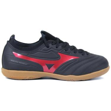 Imagem de Chuteira Indoor Mizuno Regent Jr, Preto, Vermelho, 35