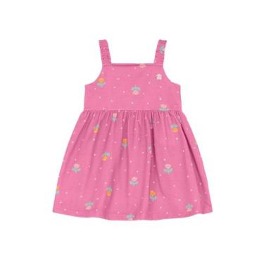 Imagem de Vestido Infantil Bebê Menina Florido Rosa Curto Brandili, G