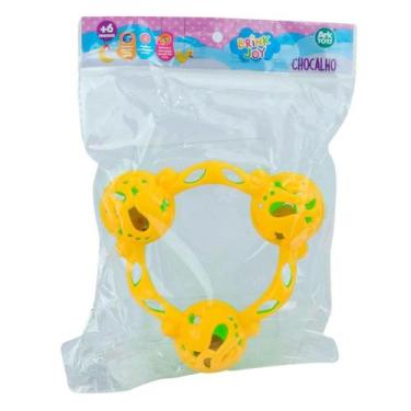 Imagem de Chocalho bebe divertido recomendado para + 6 meses - AKT, 13 cm amarel